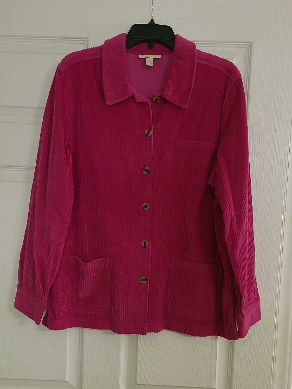Appleseed's Fuchsia Corduroy Jacket. Size Large.